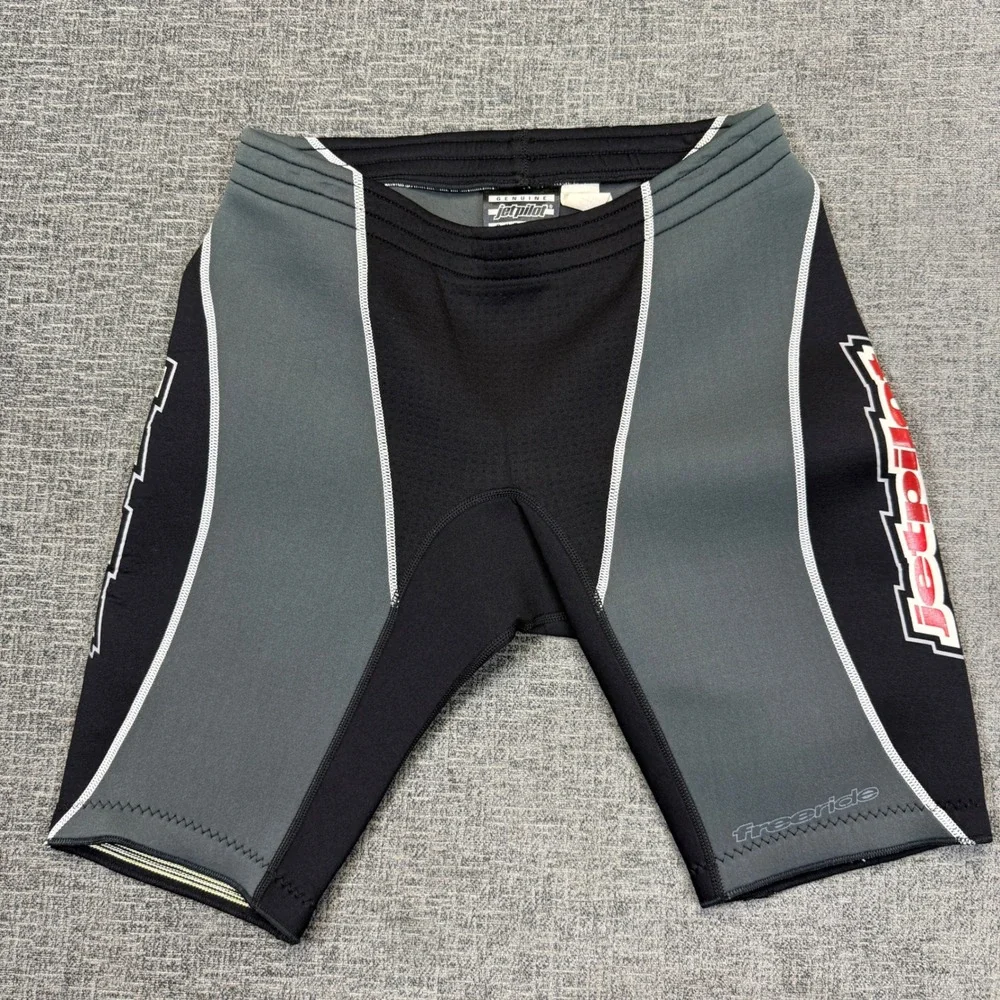 Vtg Jet Pilot Mens L Black Gray Freeride Neoprene Shorts Water Sports Jet Ski